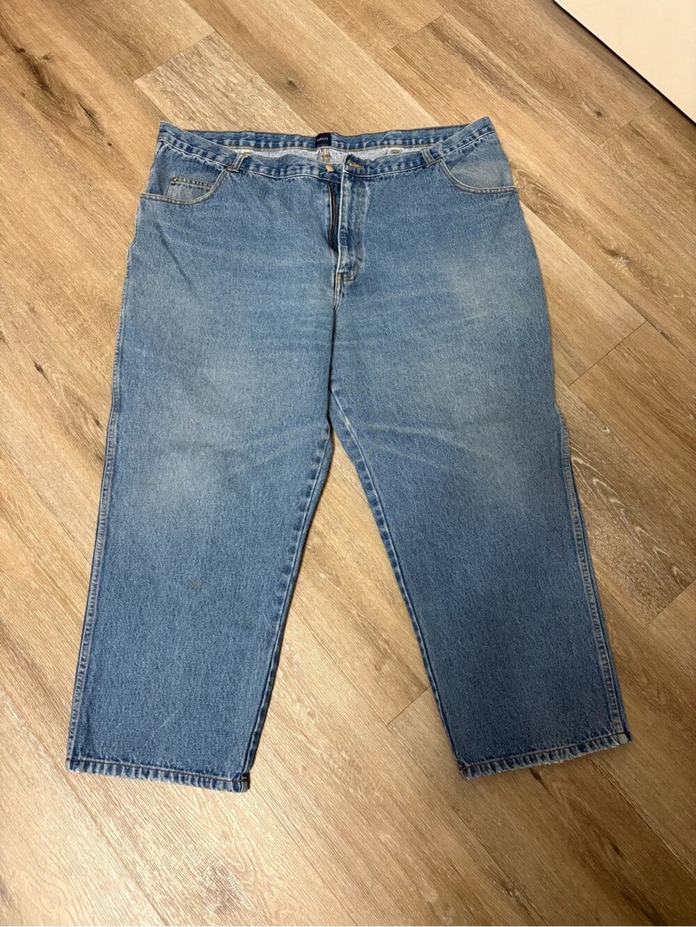 Basic Editions Men Blue Light Wash Straight Leg Jeans Size 46W x 30L